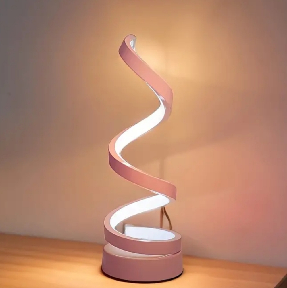 Led pink or black spiral lamp